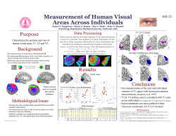 Characterize the position and size of human visual areas V1, V2 and