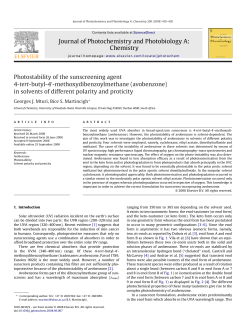 Photostability of the sunscreening agent 4-tert-butyl-4
