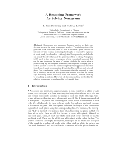 A Reasoning Framework for Solving Nonograms
