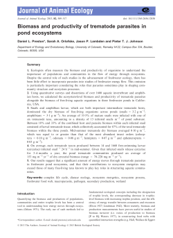 Biomass and productivity of trematode parasites in pond ecosystems