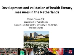 Development and validation of health literacy measures in the