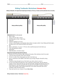 Sliding Textbooks Worksheet Answer Key