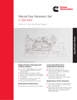 Natural Gas Generator Set C 380 N5P
