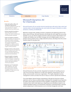 Microsoft Dynamics AX for Chemicals