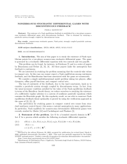 NONZERO-SUM STOCHASTIC DIFFERENTIAL GAMES WITH