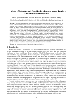 Mastery Motivation and Cognitive Development among
