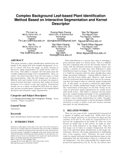 Complex Background Leaf-based Plant Identification Method Based