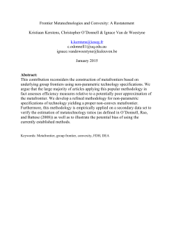 Frontier Metatechnologies and Convexity: A Restatement Kristiaan