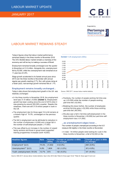labour market update january 2017 labour market remains steady
