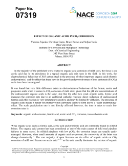 07319 - Effect of Organic Acids in CO2 Corrosion