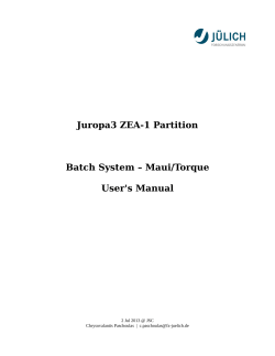 Juropa3 ZEA-1 Partition Batch System &ndash; Maui/Torque User`s Manual