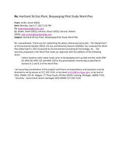 Re: Hartland 36 Gas Plant, Biosparging Pilot Study Work Plan