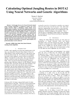 Calculating Optimal Jungling Routes in DOTA2 Using Neural