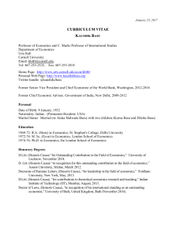 CURRICULUM VITAE - Brookings Institution