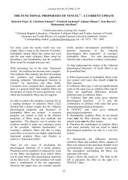the functional properties of tencel&reg; - a current update