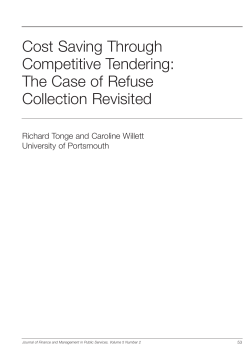 Cost Saving Through Competitive Tendering: The Case of