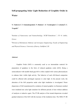 Self-propagating Solar Light Reduction of Graphite Oxide in Water