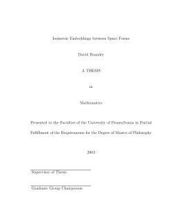 Isometric Embeddings between Space Forms David Brander A