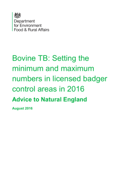 Bovine TB: Setting the minimum and maximum numbers in