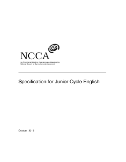 Specification for Junior Cycle English