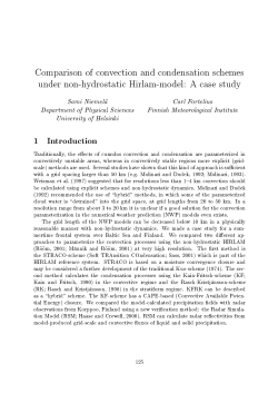 Comparison of convection and condensation schemes