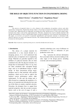 THE ROLE OF OBJECTIVE FUNCTION IN ENGINEERING DESING
