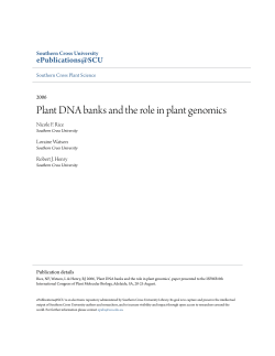 Plant DNA banks and the role in plant genomics
