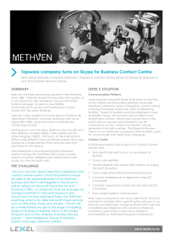 Tapware company turns on Skype for Business Contact Centre