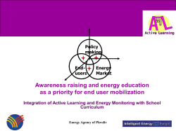 Awareness raising and energy education as a priority for end user