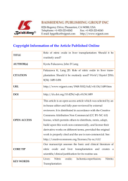 Role of nitric oxide in liver transplantation