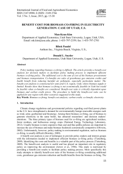 benefit cost for biomass co-firing in electricity generation: case of