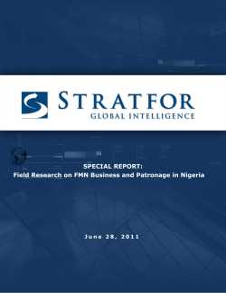 1 STRATFOR 700 Lavaca Street, Suite 900 Austin, TX 78701 Tel: 1