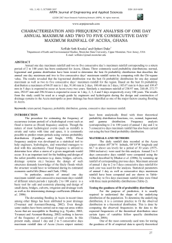 CHARACTERIZATION AND FREQUENCY ANALYSIS OF ONE DAY
