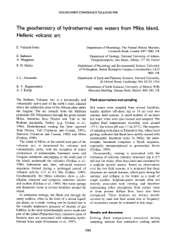 The geochemistry of hydrothermal vent waters from Milos Island