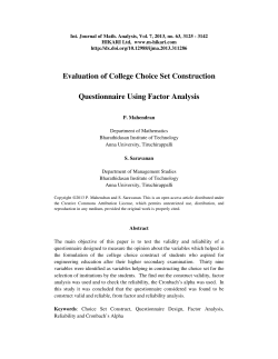 Evaluation of College Choice Set Construction
