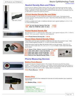 Neutral Density Bars and Filters Neuro