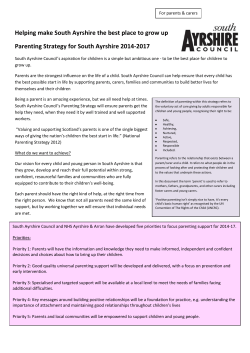 Helping make South Ayrshire the best place to grow up Parenting