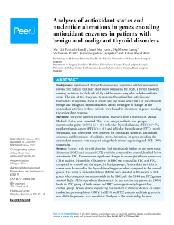 Analyses of antioxidant status and nucleotide alterations in