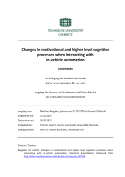Changes in motivational and higher level cognitive processes when