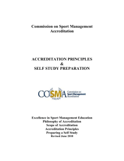 accreditation principles - Commission on Sport Management