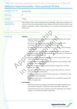 Apprenticeship in development as of May 2017
