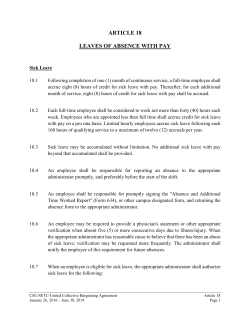 article 18 leaves of absence with pay