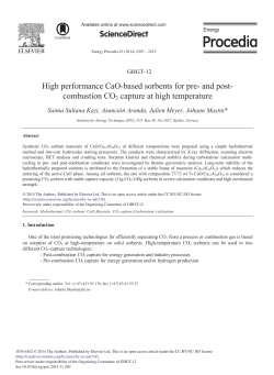 High performance CaO-based sorbents for pre