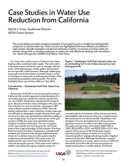 Case Studies in Water Use Reduction from California