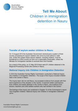 Tell Me About: Children in immigration detention in Nauru