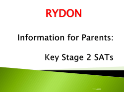 Information for Parents on Key Stage 2 SATs
