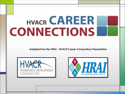 Adapted from the HRAI - HVACR Career Connections Presentation