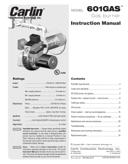 601GAS Gas Burner Instruction Manual