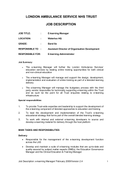 job description - London Ambulance Service