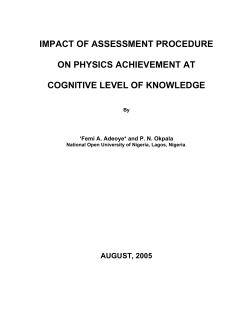 impact of assessment procedure on physics achievement